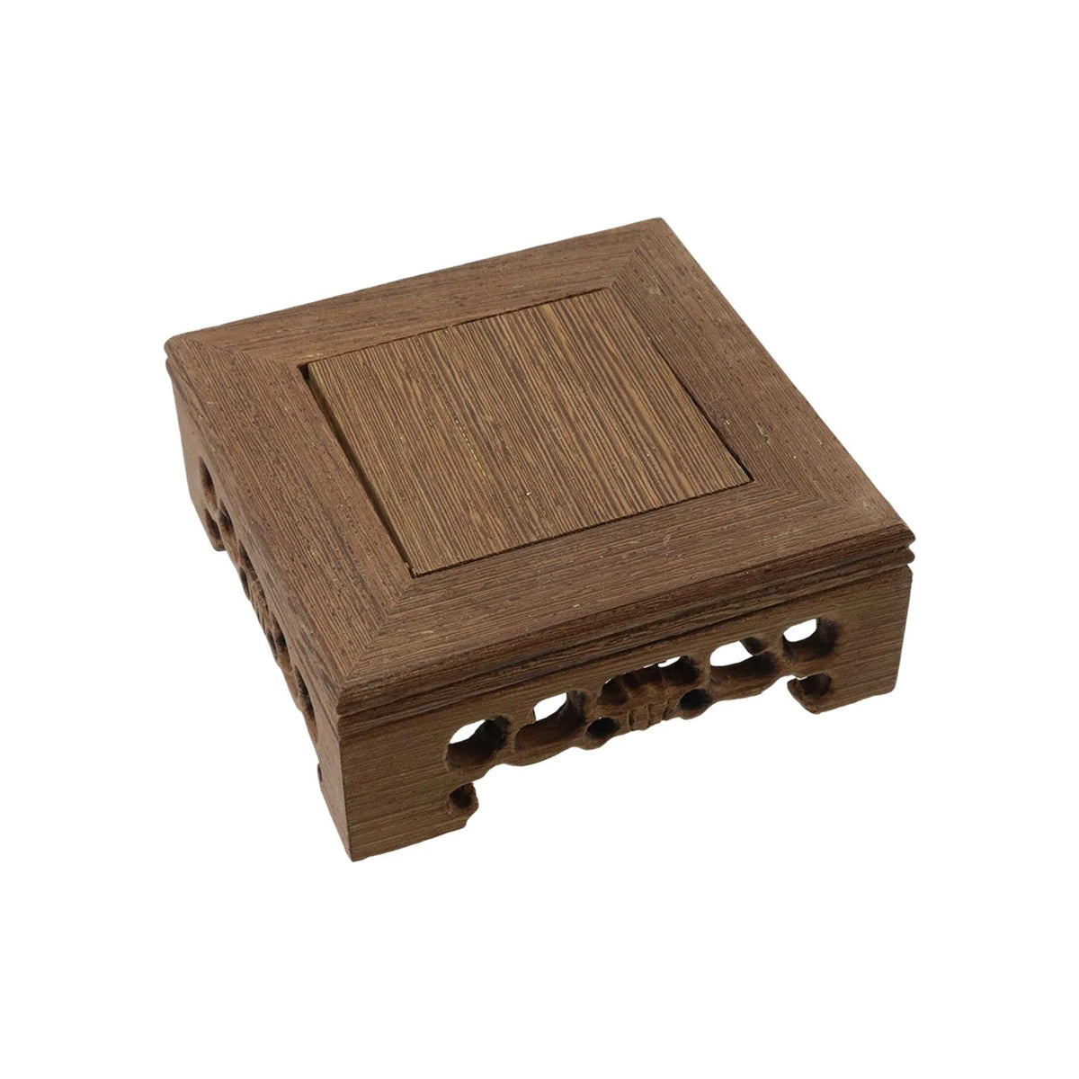 Traditional Craft Wooden Base Wood Display Stand Oriental Square Shape Pedestal