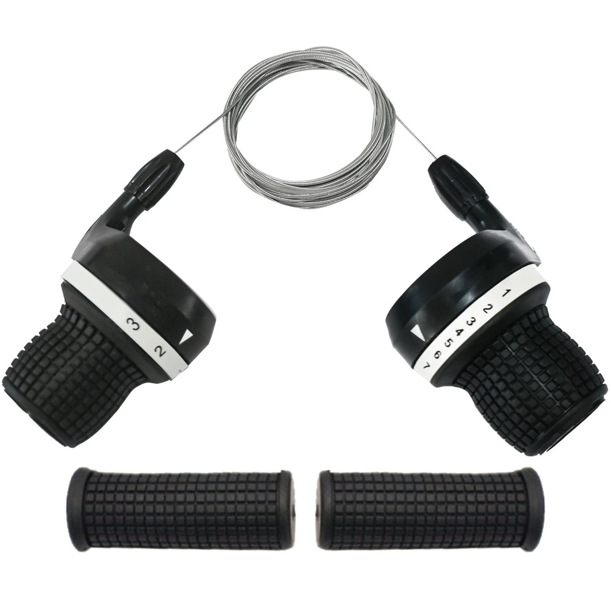 3x7 Speed Bike Shifter Set, 21 Speed Twist Grip Gear Shifters with Cables & Hand