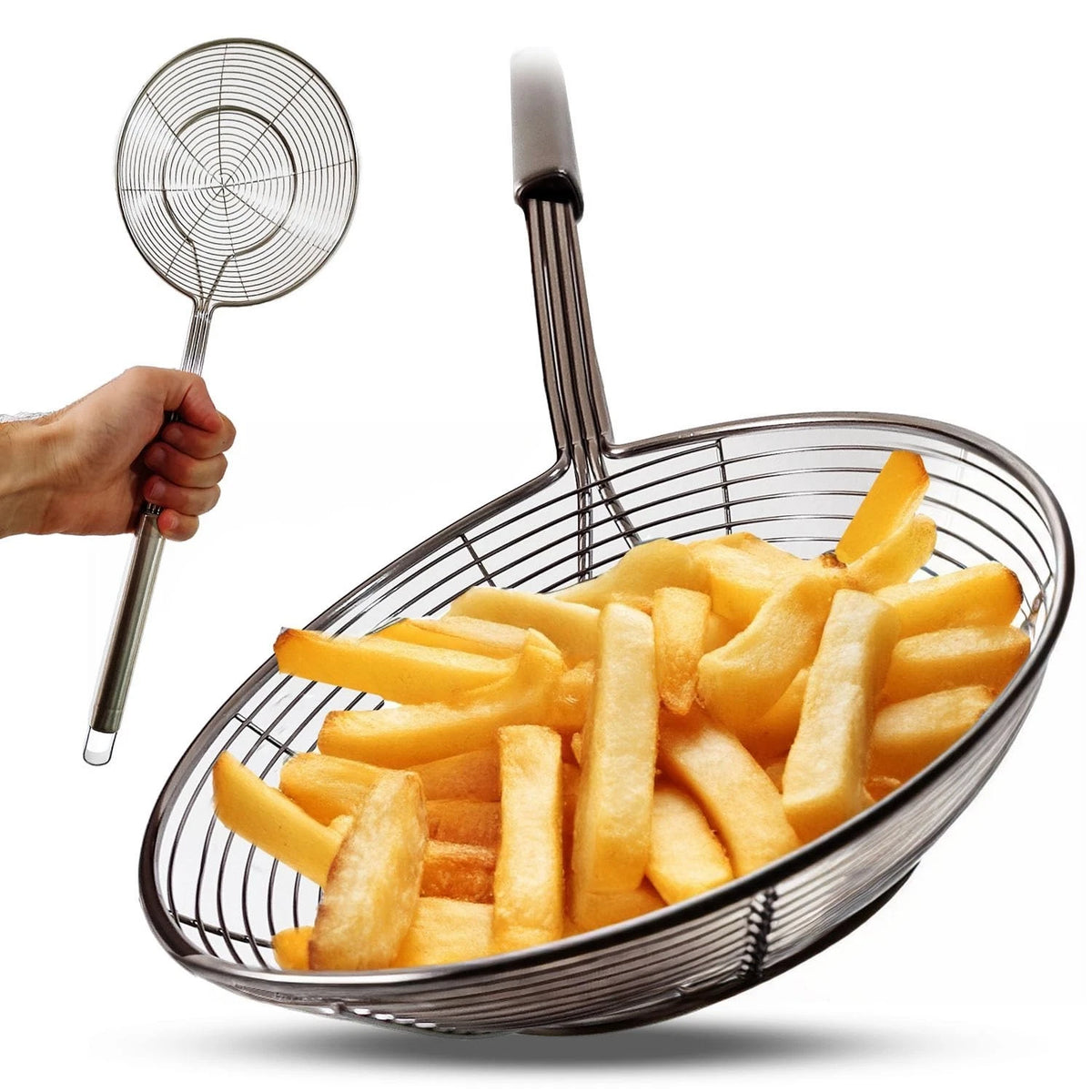 Stainless Steel Spider Strainer Skimmer Ladle Fryer for Cooking and Frying Kitch