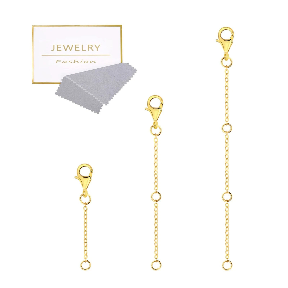 3 pack 14K Gold Necklace Extenders, Chain Lobster for Necklace Bracelet Anklet