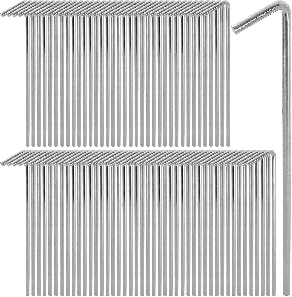 100 Pack Tent Stakes 6-3/4”Galvanized Steel Metal Tent Stakes Pegs, Garden Stake