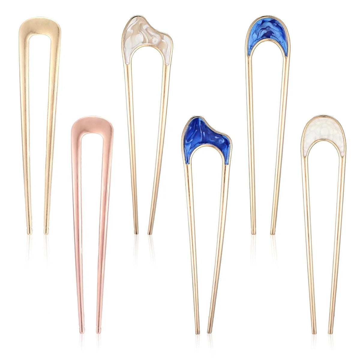 6 Pcs Metal U Pins for Hair Bun, U Shaped Hair Pins French Twist Hair Pin, Vinta