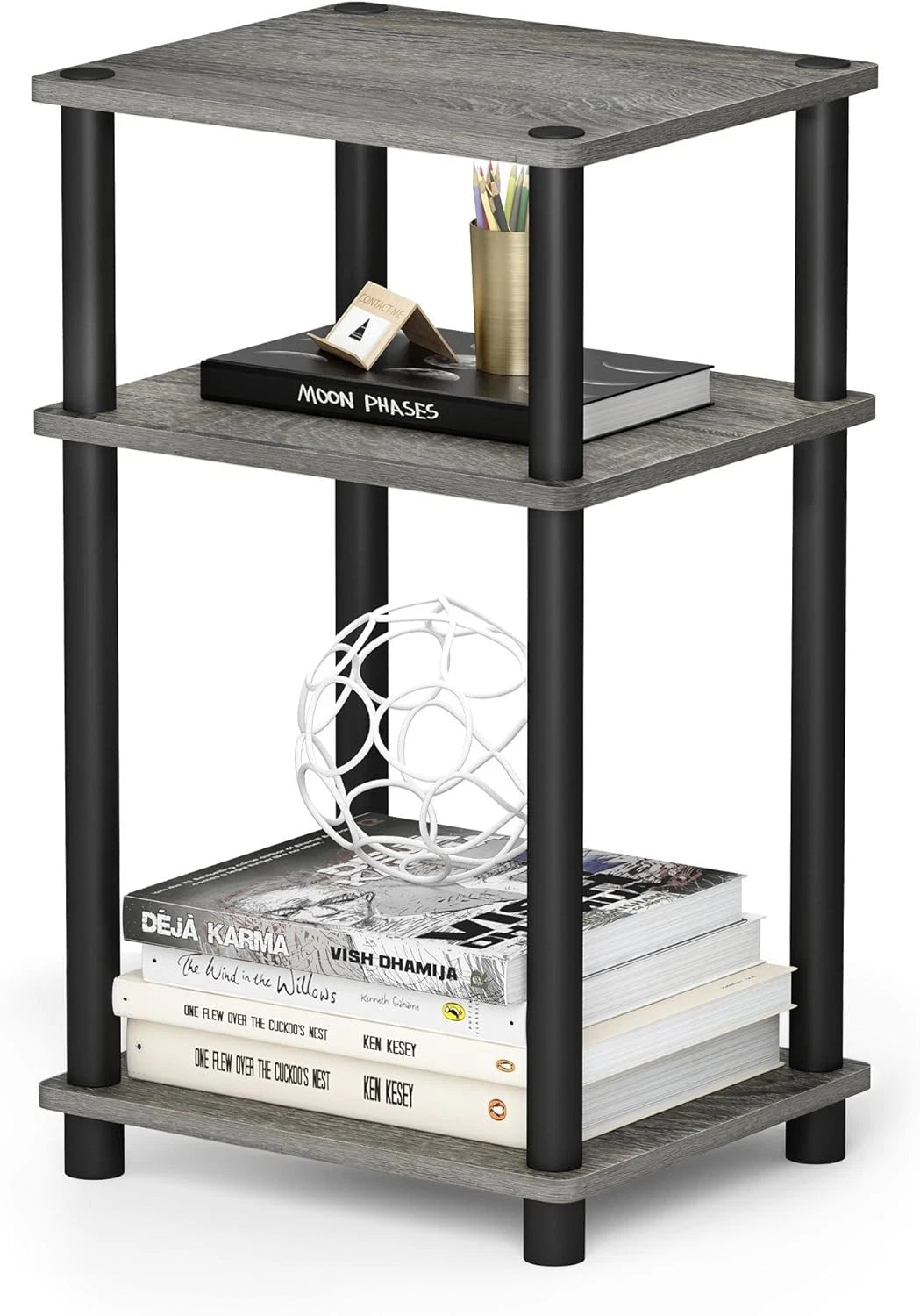 Furinno Just 3-Tier Turn-N-Tube End Table / Side Table / Night Stand / Bedside