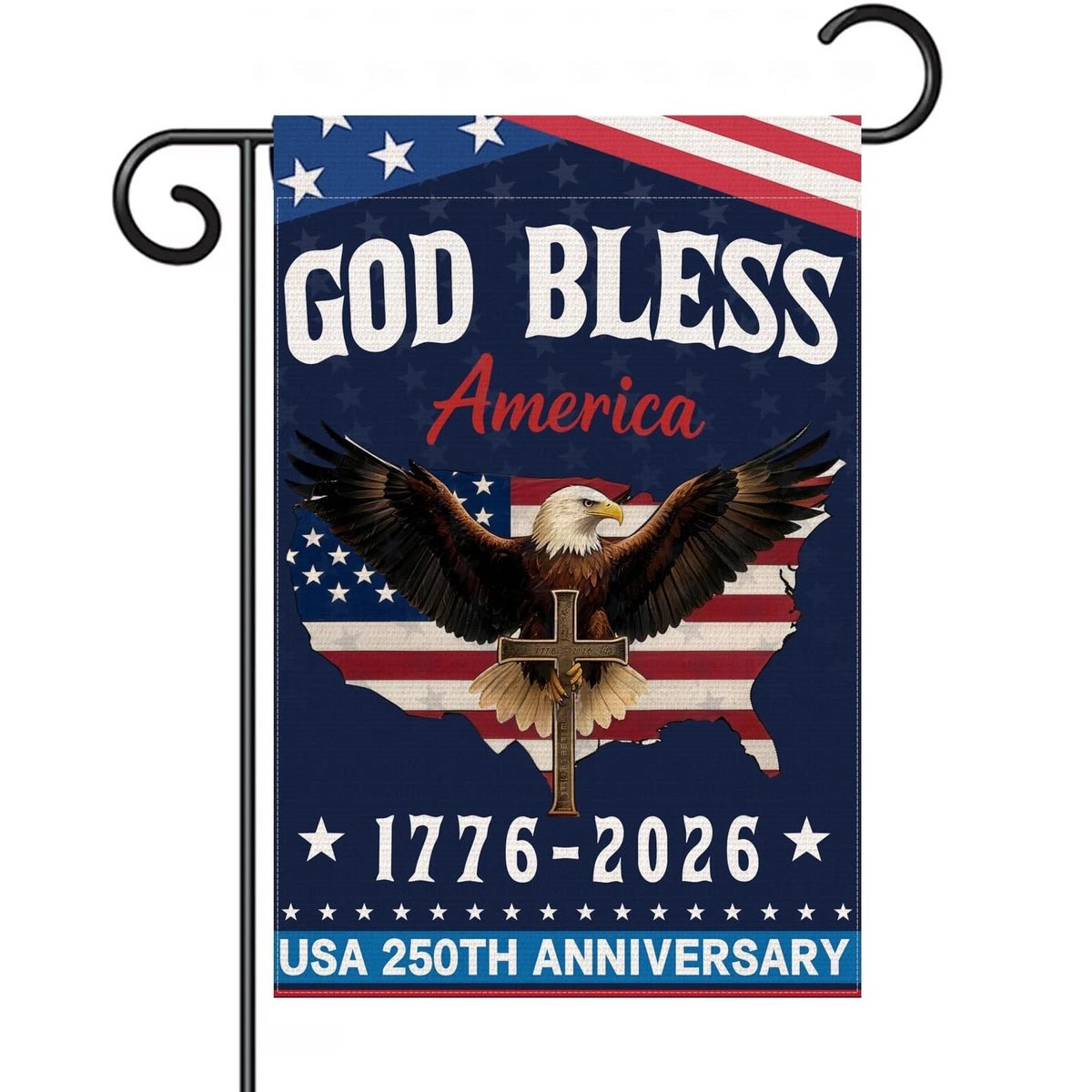 God Bless America Yard Sign United States 250th Anniversary Garden Flag 250 Year