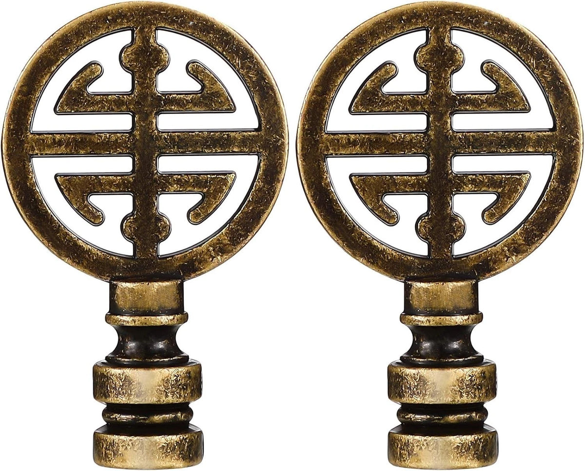 2 Pieces Brass Lamp Finial Oriental Lamp Shade Finial Asian Lamp Finial Happines