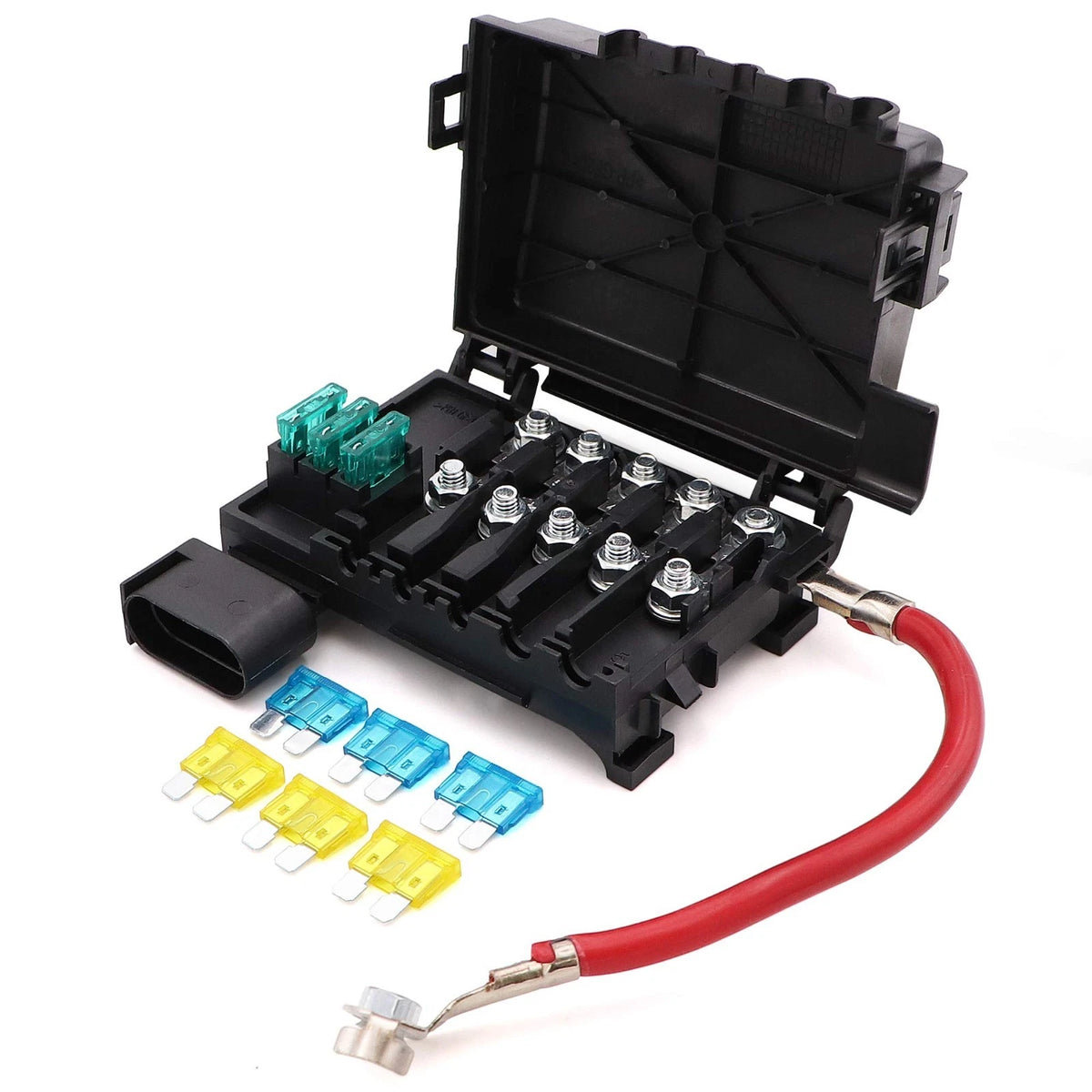 Battery Fuse Box Block Terminal 1J0937550 with 9pcs fuses With more, Free Ship