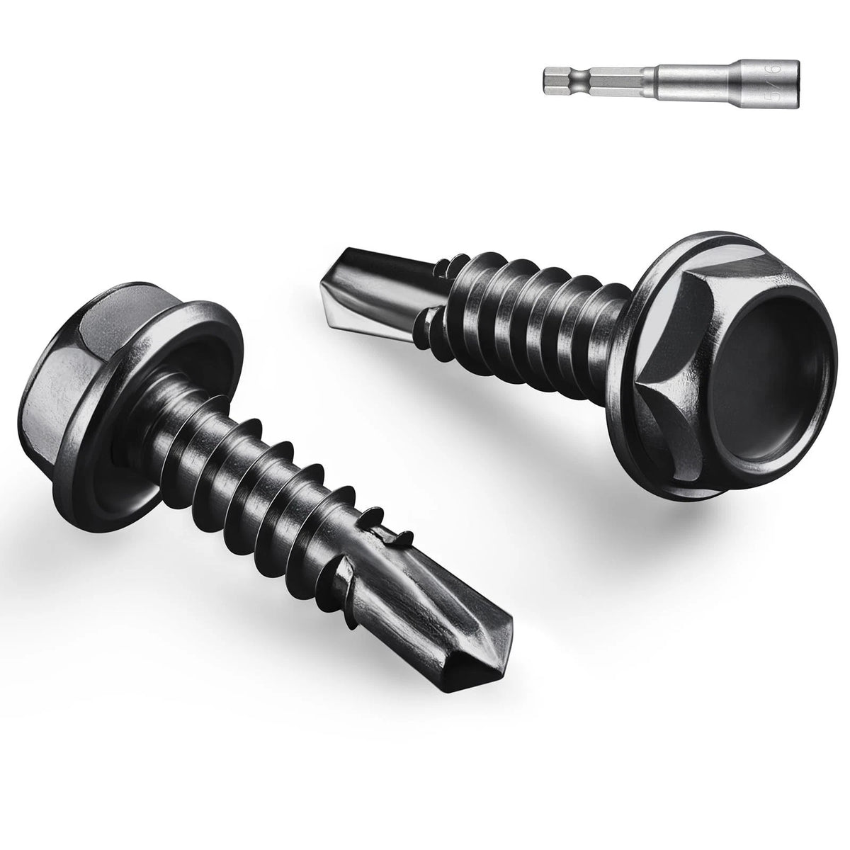 #10 x 3/4 Inch Self Drilling Screws, 58pcs 0.5 lbs Black Self Tapping Screws ...
