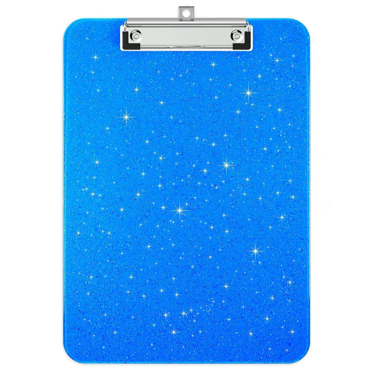 A4 Plastic Glitter Clipboard, 12.5 x 9'' Sparkly Blue Clip Board | Letter Size f