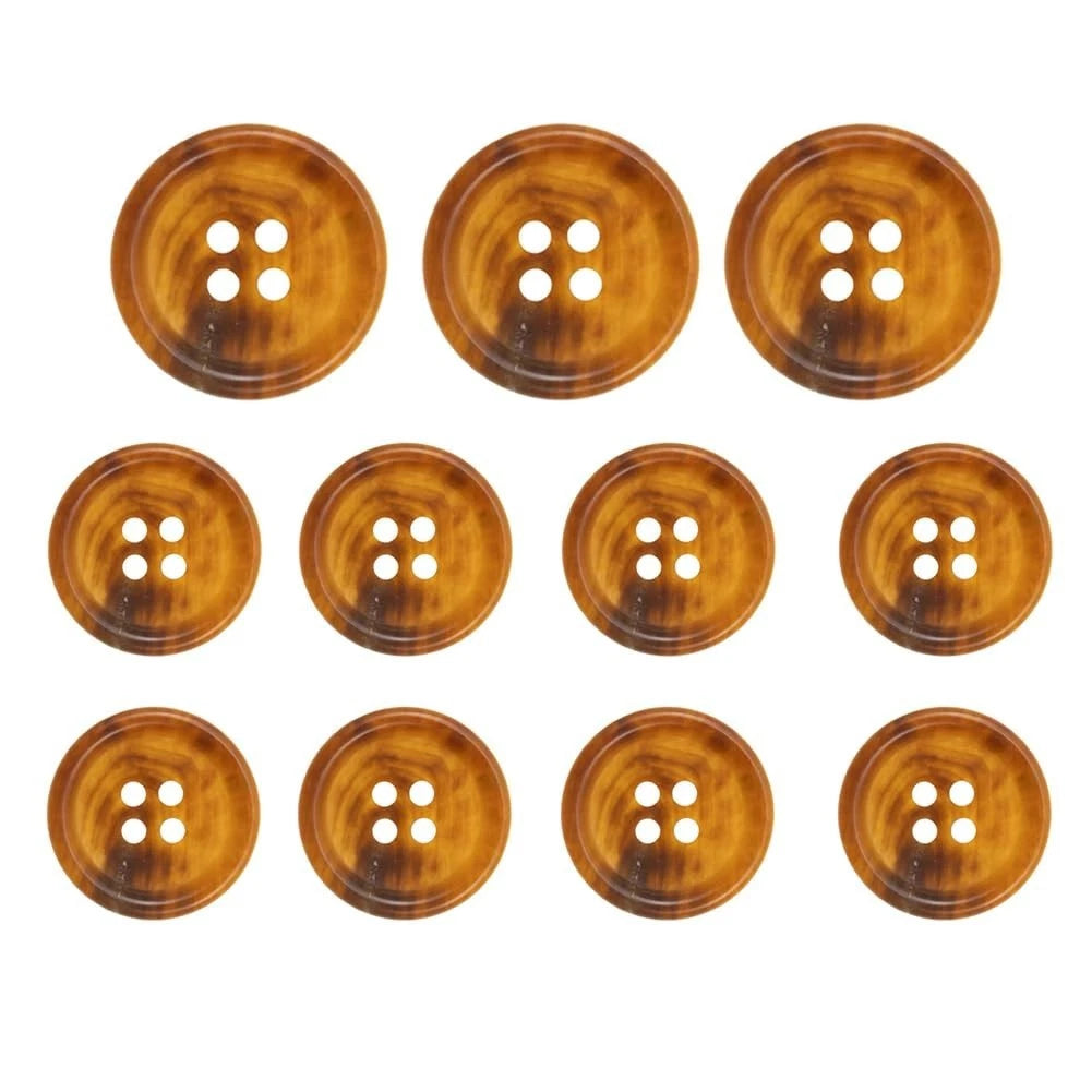 11 Pcs Genuine Natural Buffalo Horn Buttons Set for Blazer Suit Coat Jackets