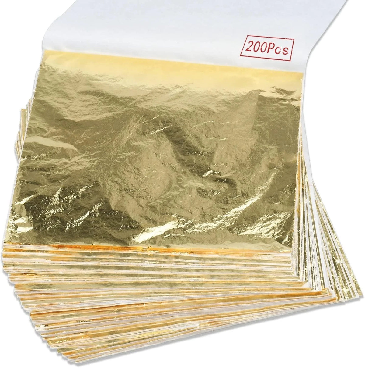 200 Pcs Imitation Gold Leaf Sheets for Art Painting Gilding Crafting, 5.5