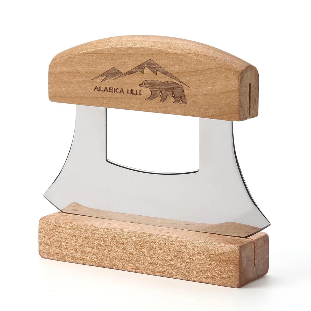 5Inch Alaskan Mezzaluna Ulu Knife, Salad Veggies Rocker Chopper Slicer Cutter Ha