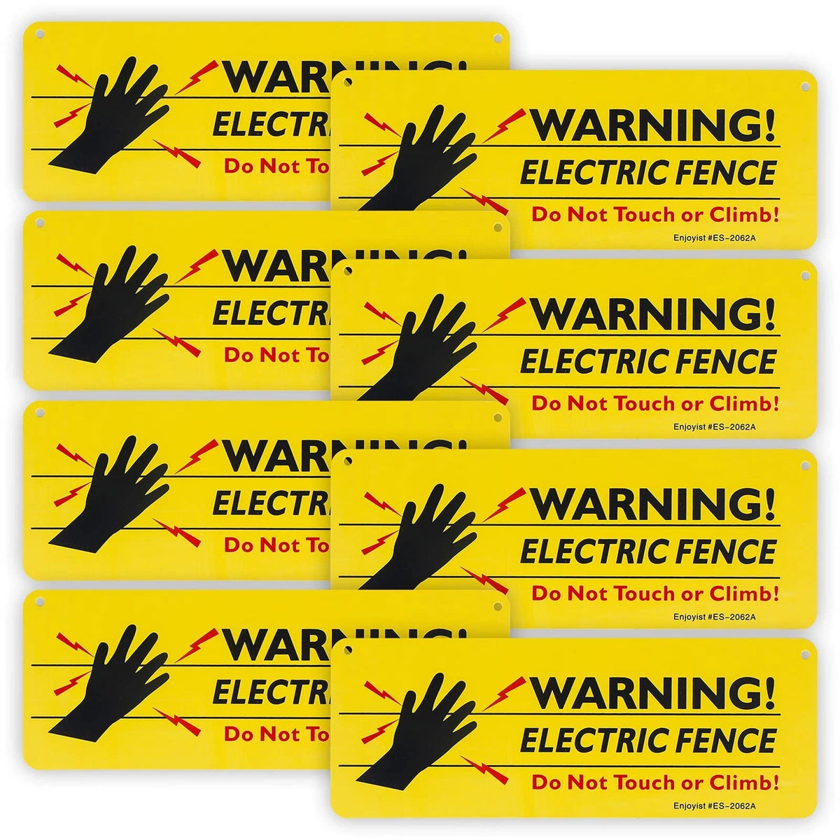 8-Pack Warning Electric Fence Safe Sign, 10