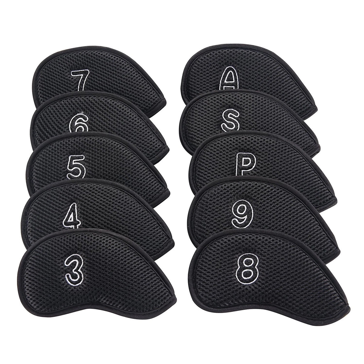 10Pcs/Pack New Meshy Golf Iron Covers Set Golf Club Head Cover Fit Most Irons
