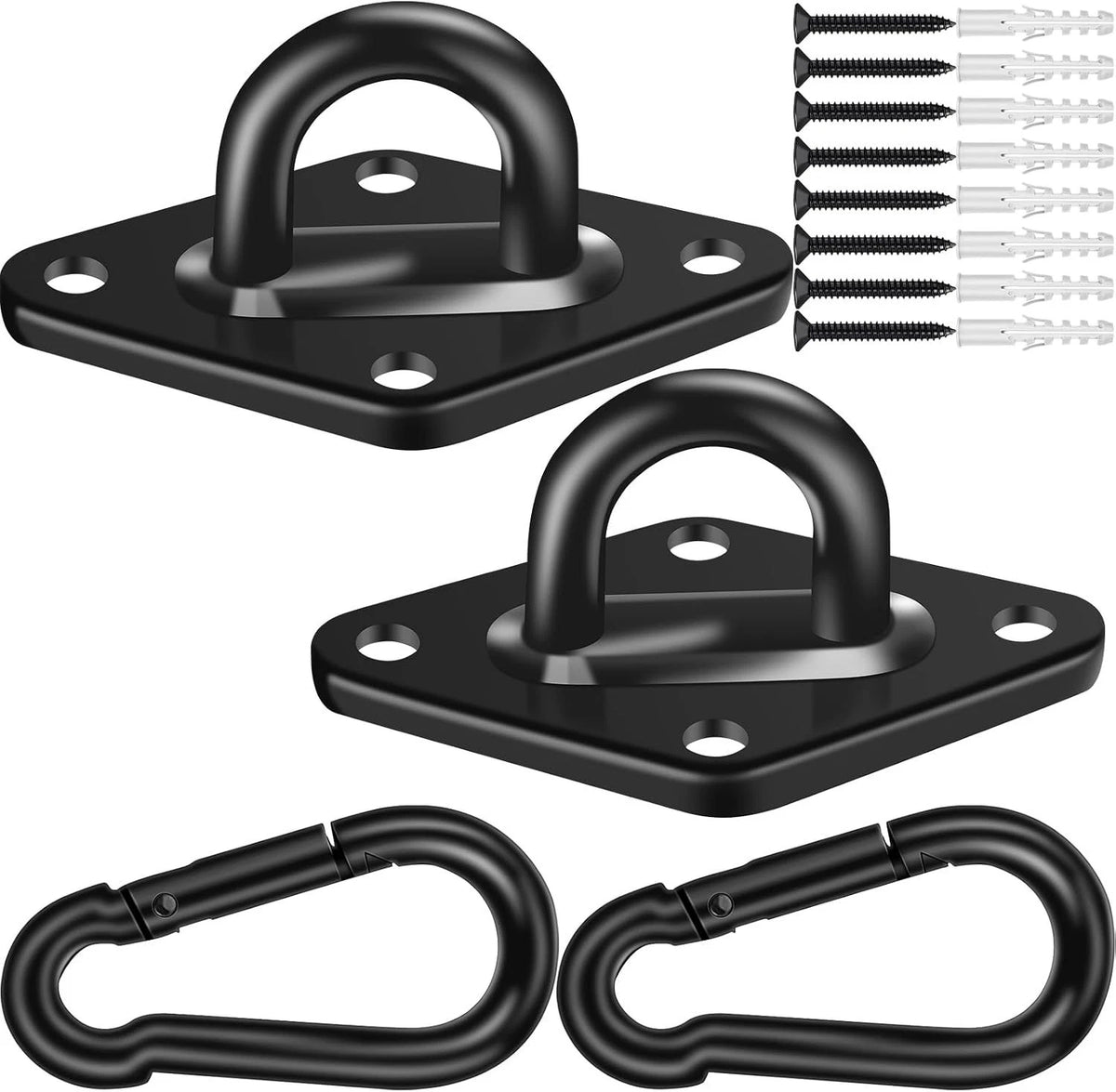 Hammock Hooks 2 Pack, Heavy Duty Hammock Hanging Kit, M8 Pad Eye Hanging Hook...