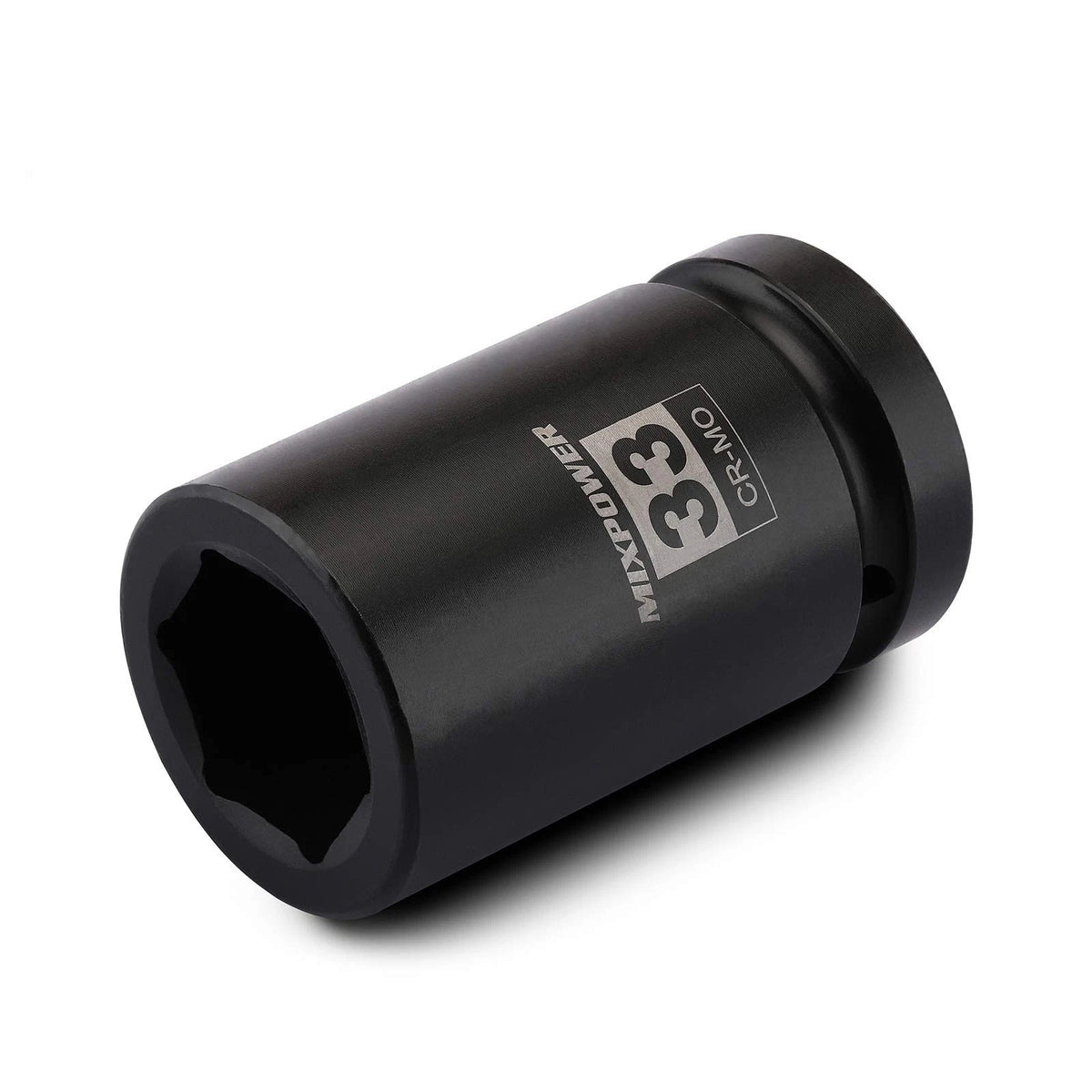 MIXPOWER 1 Inch Drive Deep Impact Socket, CR-MO, 33mm, 6 33mm (1 Piece)