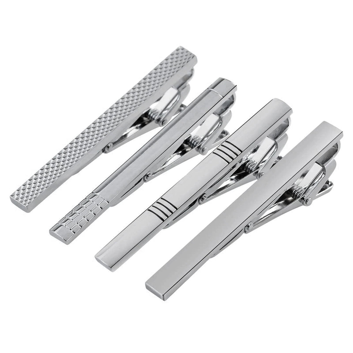 4 Pcs Stainless Steel Tie Clips for Men Classic Tie Bar Clip for Formal Business