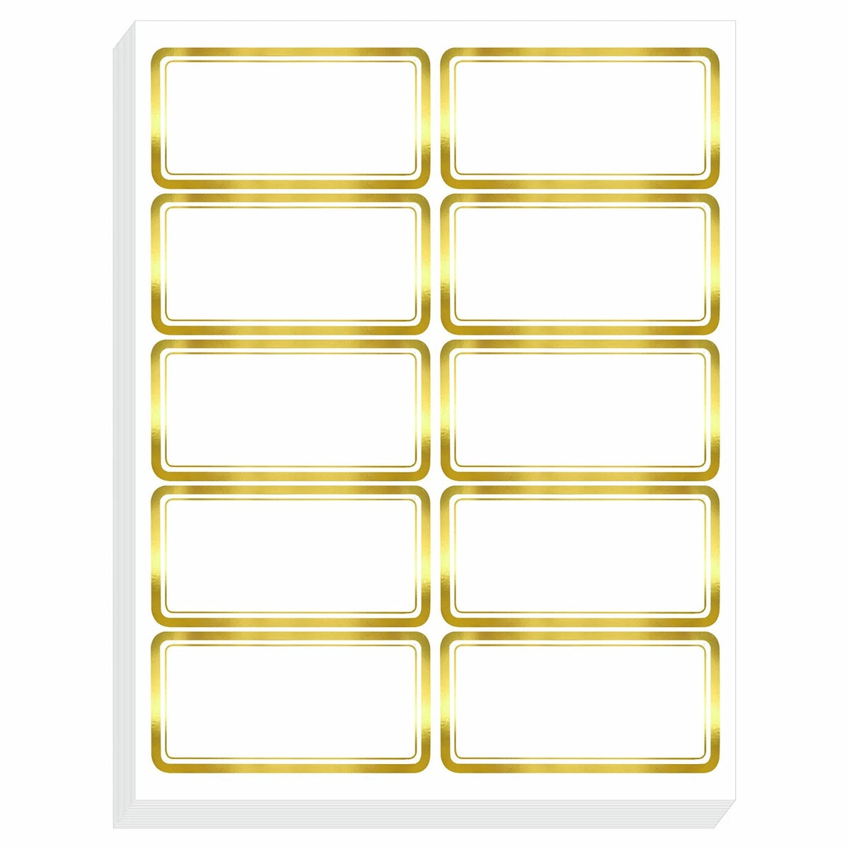200 PCS Gold Metallic Name Labels Blank Name Tag Stickers with Permanent Adhesiv