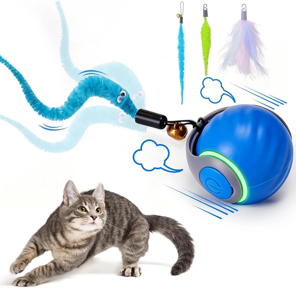 Interactive Cat Toy Ball - Automatic Interactive Cat Toys for Indoor Cats with 3