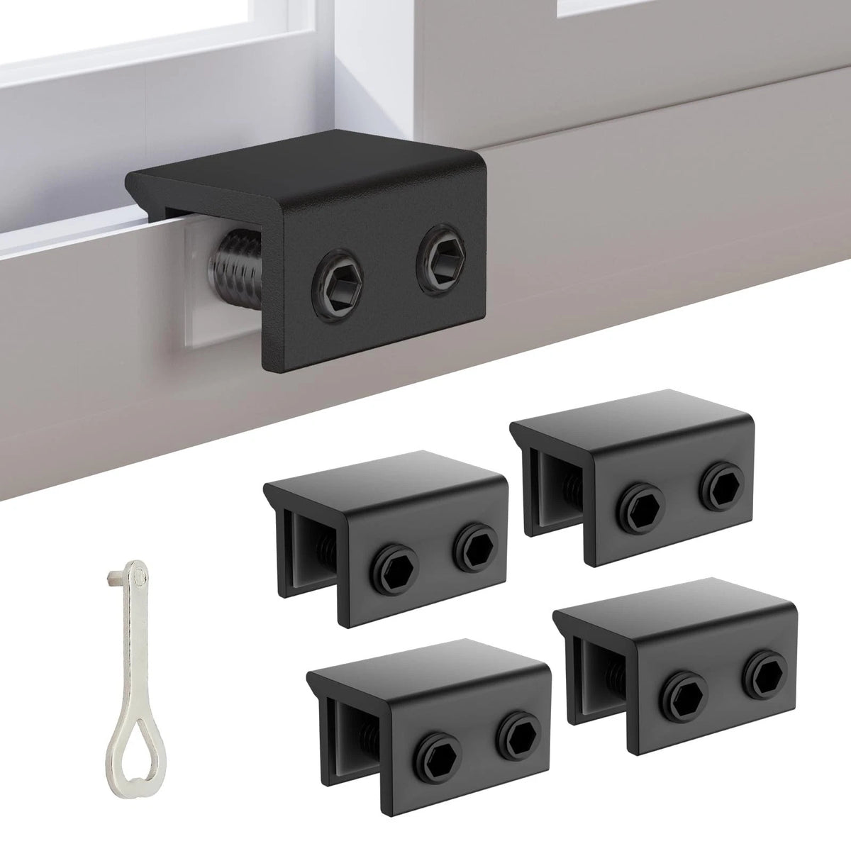 Window Locks 4-Pack, Keyed & Child Proof Security Lock for Black