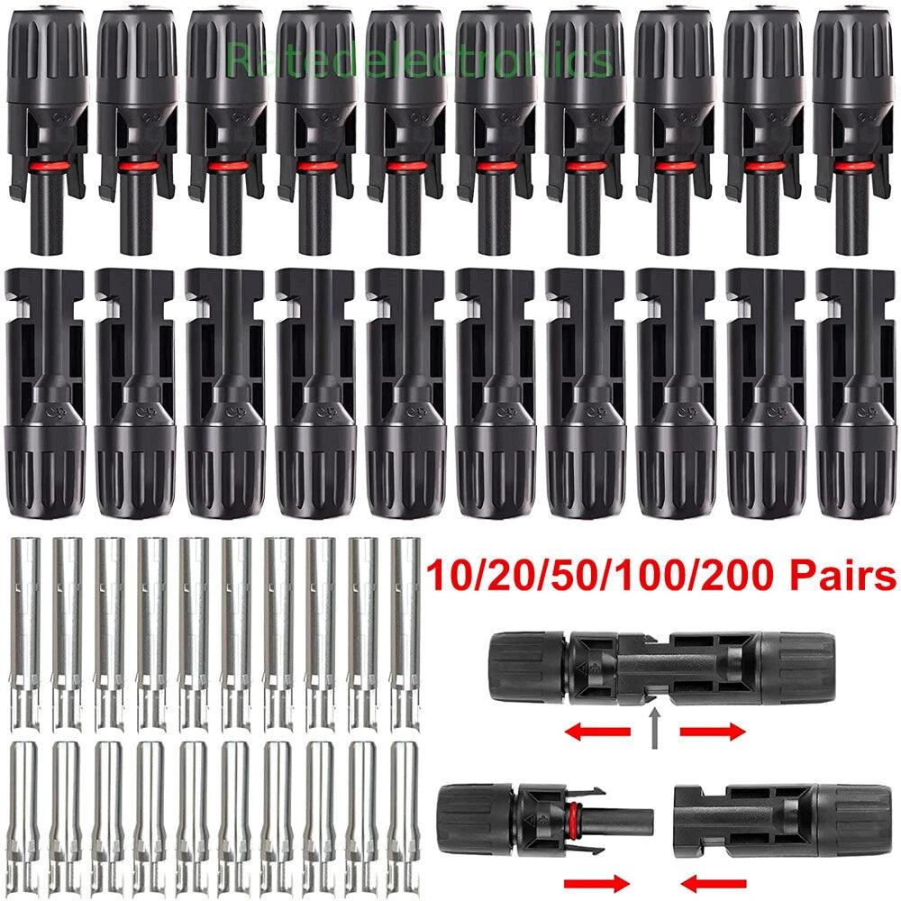 10 Pairs Male Female Wire Cable Connector Set Solar Panel Wiring 30A Waterproof