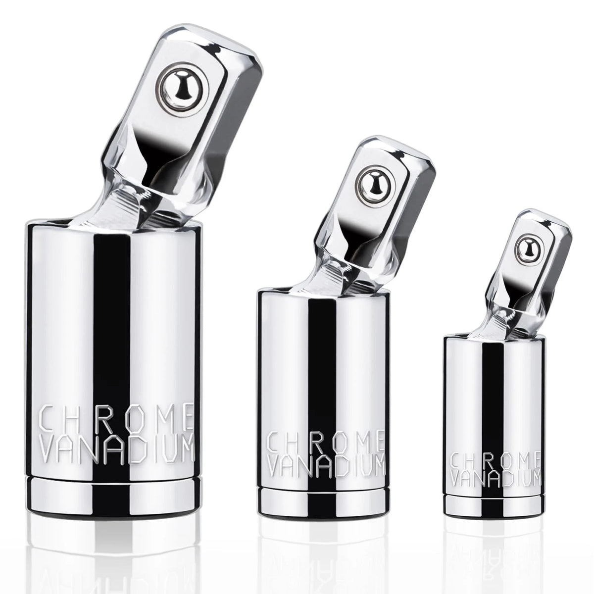 3PCS Universal Joint Socket Set, 1/4?3/8?1/2?Drive Swivel Socket Adapter Set,