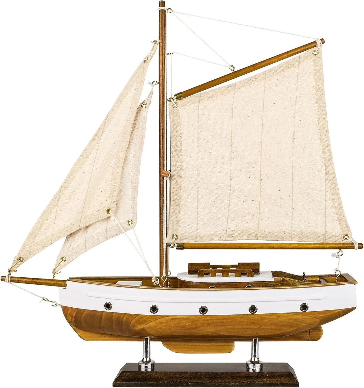 SAILINGSTORY Wooden Sailboat Decor Sail Boat Model Ship Sailing Yacht for Hom...