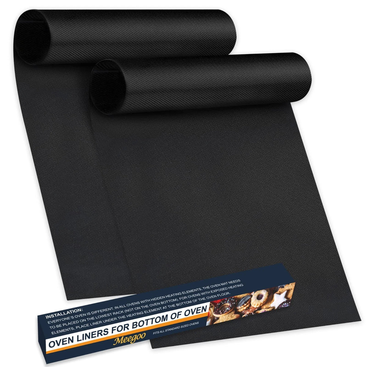 Oven Liners 2 Pack Heavy Duty Non-Stick Teflon Mats BPA PFOA Free Oven Bottom
