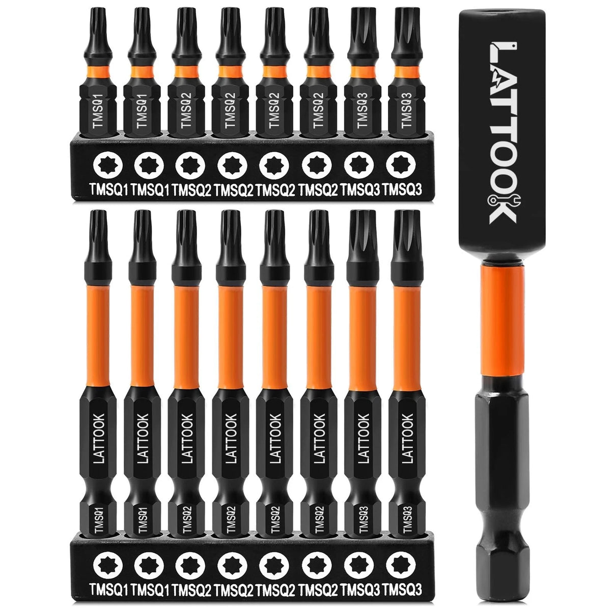 Double Square 8 Point Star Bit Set, 17PCS 8 Point Torx Bits 2 Square Drive Bits