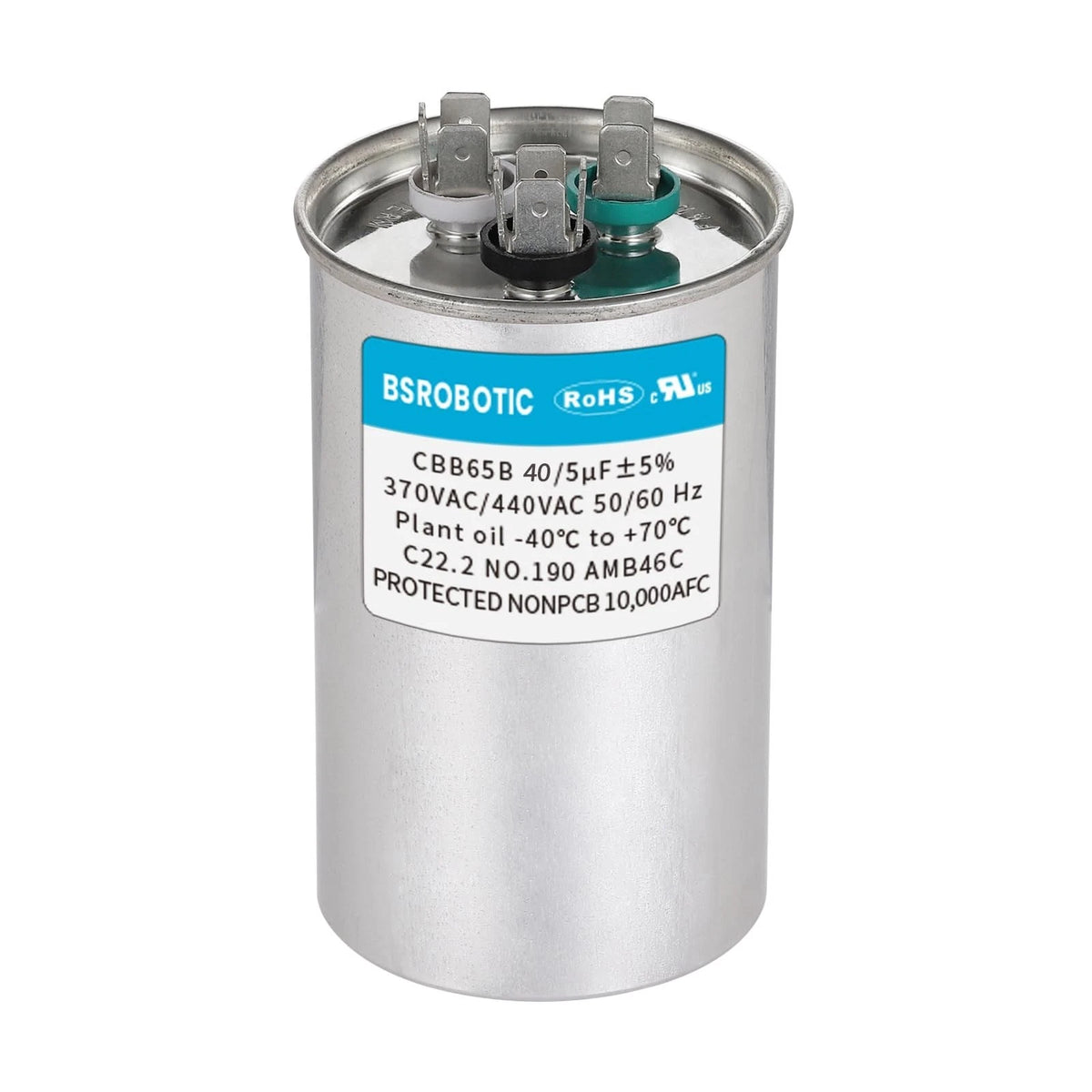 40/5 440v CBB65B AC Capacitor - 40+5 uf ±5% MFD 370/440 Volt Dual Run 40+5uf