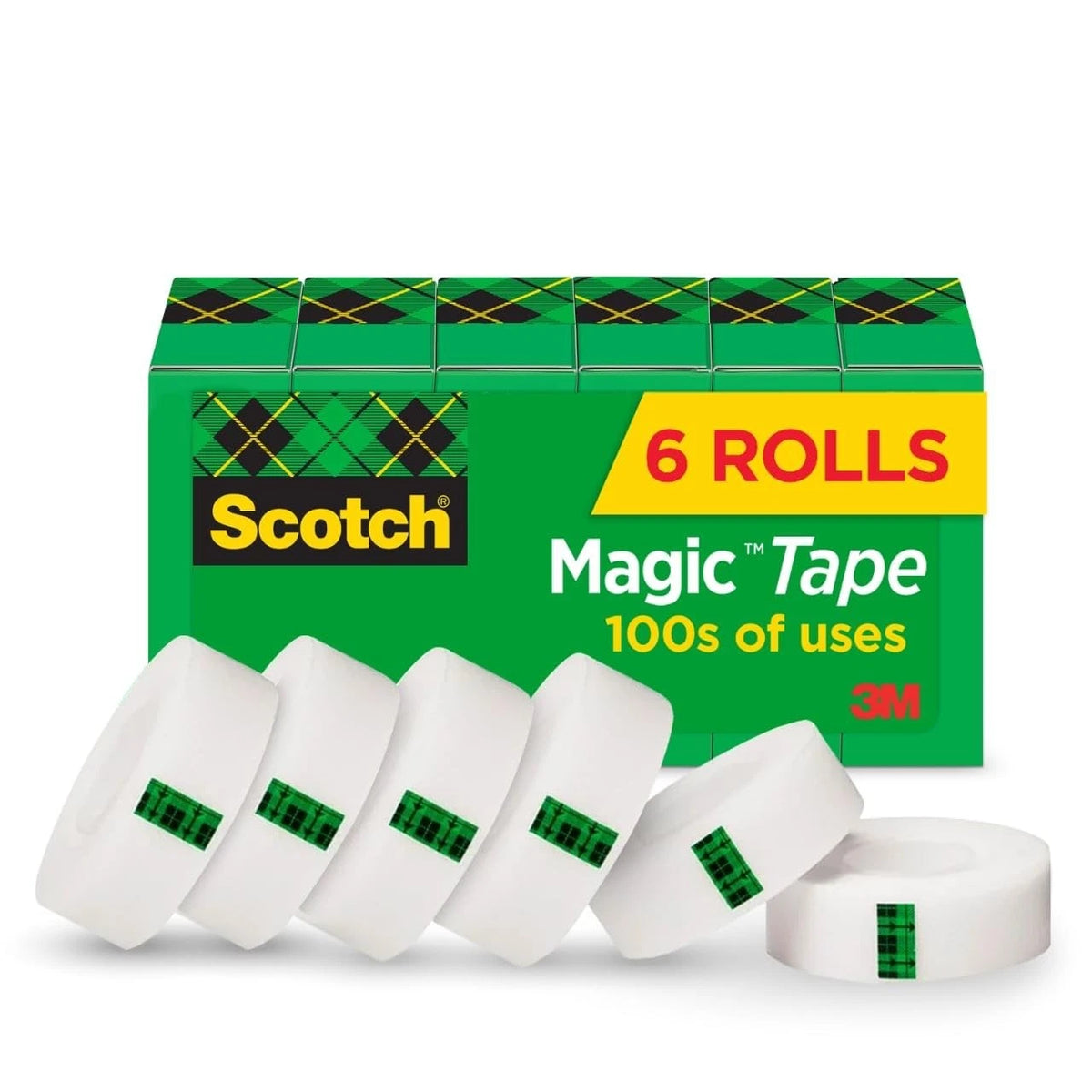 Scotch Magic Tape, Invisible, Home Office Supplies and 6 Rolls, Transparent