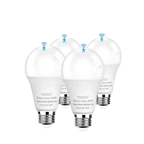 12W Motion Sensor Light Bulbs (100W Equivalent), 5000K Daylight, Motion Activate