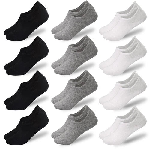 No Show Socks Men 12 Pairs Invisible Socks with AntiSlip Silicon Sneakers Fla...