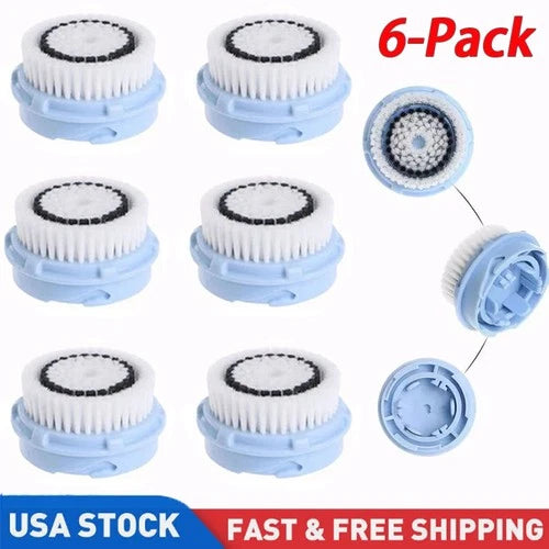 6 Pcs Replacement Brush Heads for Mia Mia 2 Facial Cleansing Sensitive Skin