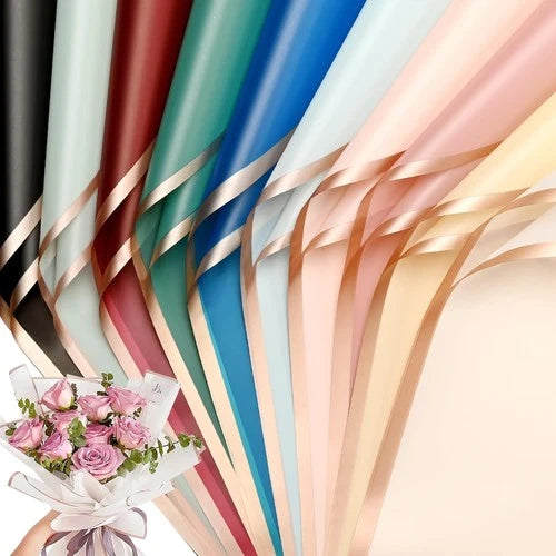 30 Sheets 10Colors Flower Bouquet Wrapping Paper，Florist Supplies Waterproof Flo