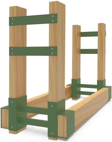 Outdoor Firewood Rack Brackets Kit for Fire Wood Pile Storage Adjustable Log