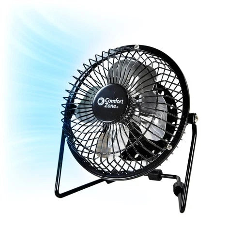 Comfort Zone 4-inch All-Metal Mini Desk Fan â€“ High Velocity 4