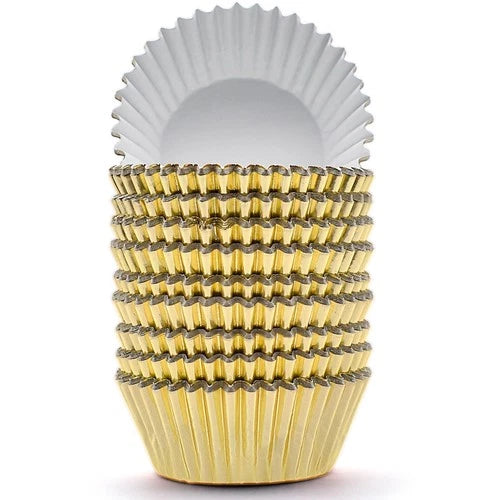 200 Pcs Gold Foil Cupcake Liners Standard Baking Cups Muffin Paper Cases