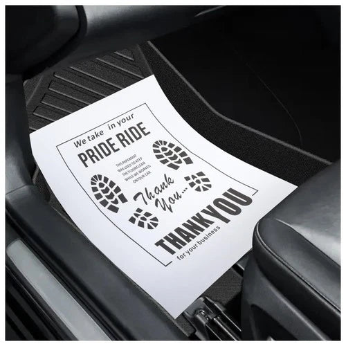 12PCS Paper Floor Mats for Cars,Foldable Automotive Floor Mats with Shoe Print