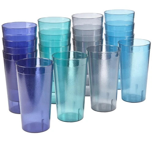 US Acrylic Cafe Plastic Reusable Tumblers (Set of 16) 20 ounce Water Cups