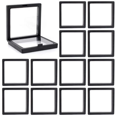 Framendino, 20 Pack Black 3D Floating Frame Display Case Challenge Coin 3.5X3.5X