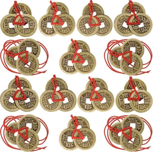 Chinese Fortune Coins Feng Shui I Ching Good Luck Coins Traditional Brass New Ye