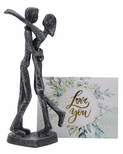 6Th Anniversary Iron Sculpture Gift â€“ Romantic Couple Statue for Her, Handcrafte