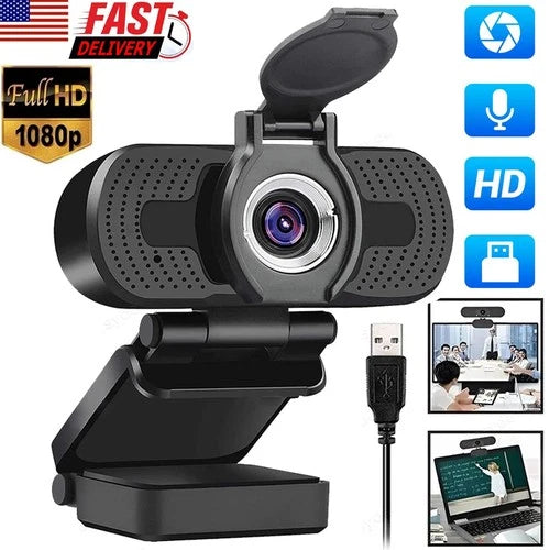 1080P Full HD USB 2.0 Webcam with Microphone for PC Desktop & Laptop Web Camera