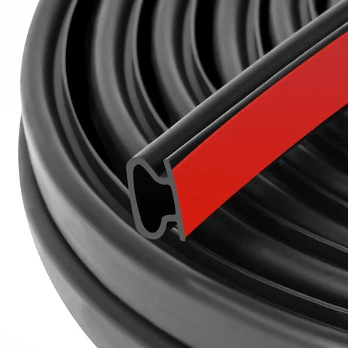 Rubber Door Seal Strip 40 Ft Rubber D-Shape Weather Stripping Self-Adhesive Fram
