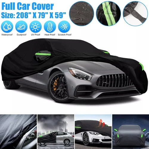 Full Car Cover Outdoor Waterproof Sun All Weather Protection 190T 530x200x150cm