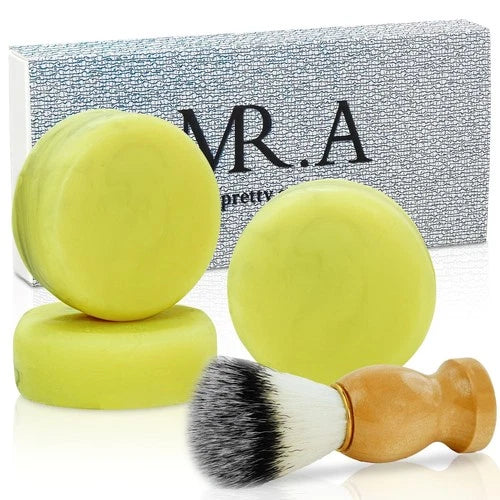 3Pack Shaving Soap for Men, Shaving Soaps Puck for Sensitive Skin, Unscented Sha