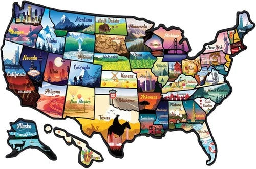RV State Sticker Travel Map - 17 X 11 Inch Large USA Decal with 50 Waterproof US