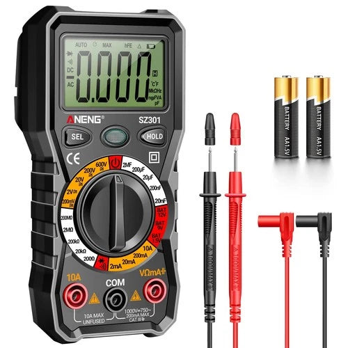 Digital Multimeter with Case,DC AC Voltmeter,Ohm Volt Amp Meter,Measures Volt...