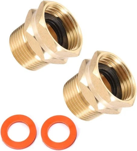 2 Pack Brass Garden Hose Adapter 3/4