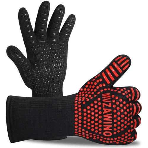 Premium BBQ Gloves, 1472Â°F Extreme Heat Resistant Oven Gloves, Grilling Gloves w